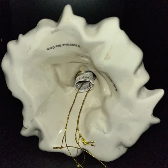 Heather Goldminc vintage woman wearing blue dress and blue flower hat figurine. - Picture 5 of 8